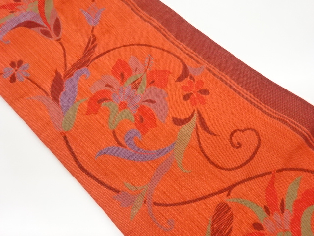 花唐草模様織出し名古屋帯